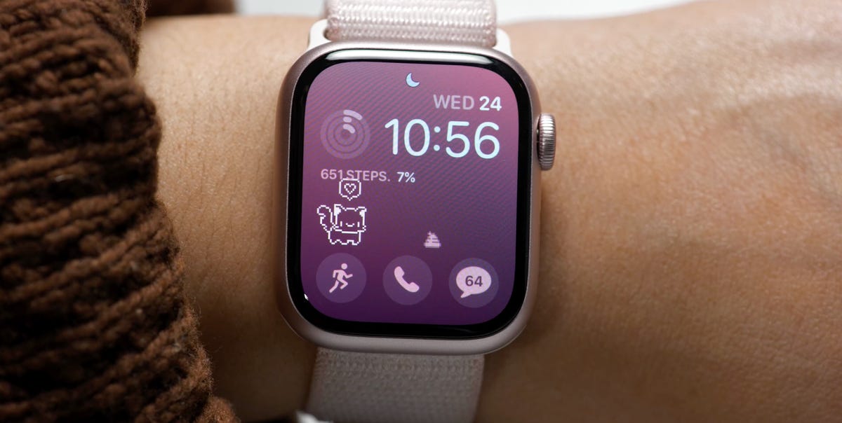 Apple Watch with Habbie the cat on the screen