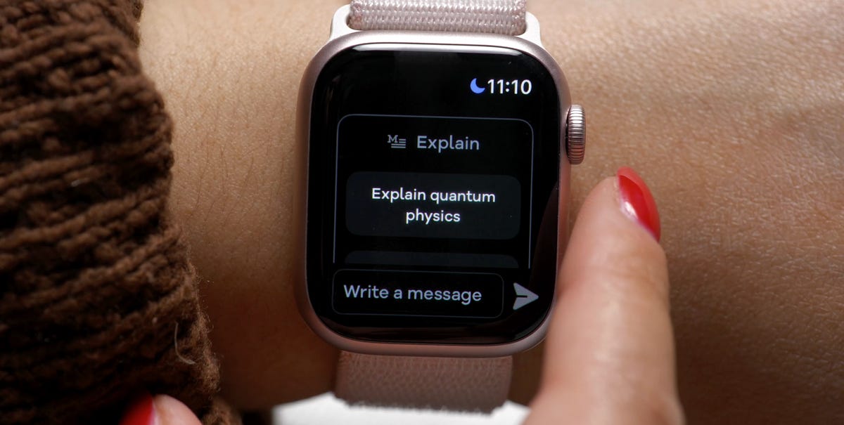 Apple Watch with Chatbot AI Assistant - a Genie app on the screen