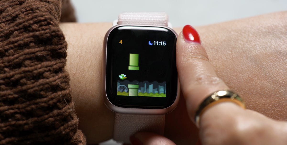 Apple Watch with the Birdie app on the screen